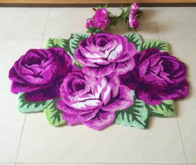 ラグマット リビングマット 玄関マット．カーペット．お風呂マット．110x70薔薇雑貨の通販はその他インテリア・寝具