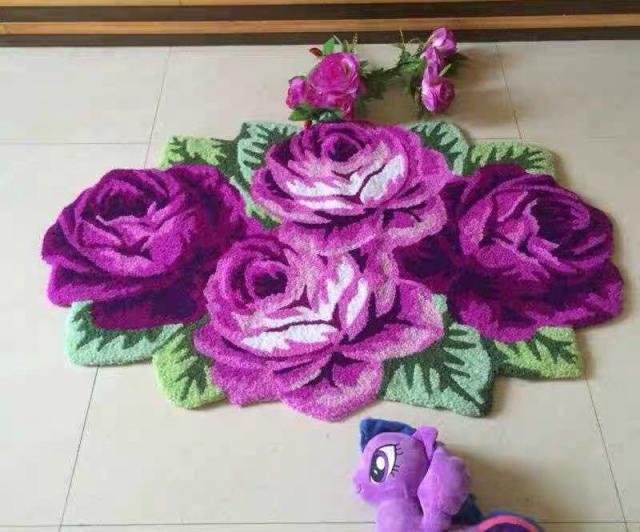 ラグマット リビングマット 玄関マット．カーペット．お風呂マット．110x70薔薇雑貨の通販は