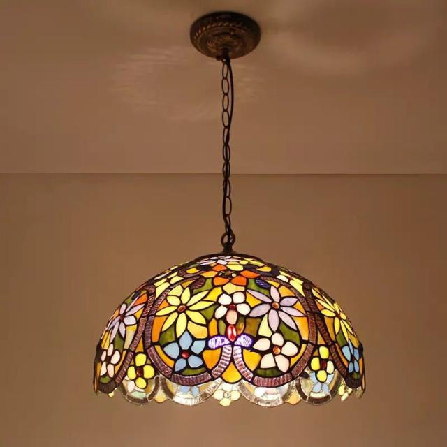 ステンドグラス ペンダントライト豪華天井照明ステンドグラスランプ