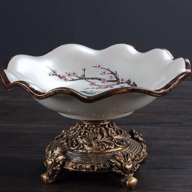 高級果物皿 盛り皿 お菓子皿、フルーツプレート、花柄豪華〜果物カゴ お菓子鉢