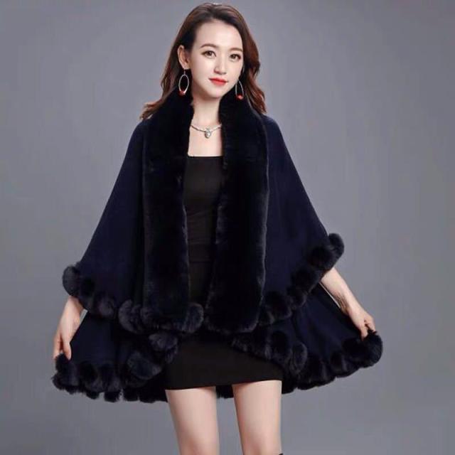 毛皮風ミンクケープ ．ファーショール ファーストール ポンチョ