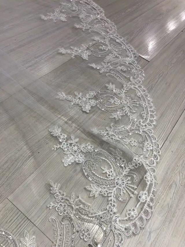 ウエディングベール 〜ロングベール ウェディング レース・刺繍 ベールUP儀式OK 結婚式用 ウエディングベール 〜ロングベール ウェディング レース・刺繍 ベール