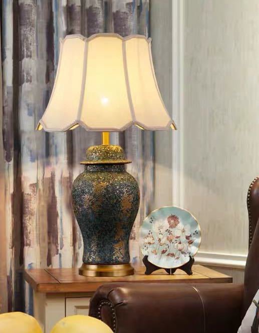 照明スタンドライト テーブルランプ デスクライト 卓上ステンド 高級陶器テーブルスタンドの通販は