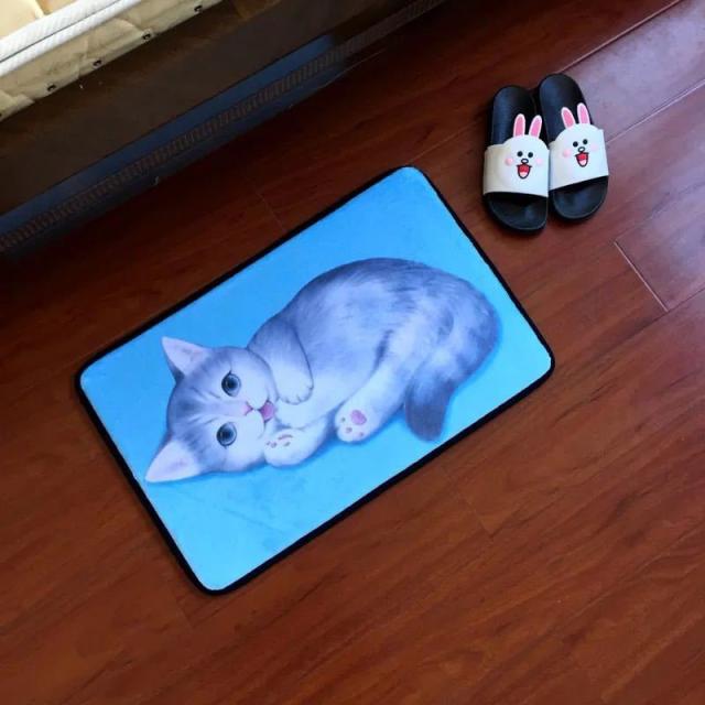 ★リビングマット ★ 玄関マット カーペット ラグマット 滑り止め★ 40x60cm 猫雑貨