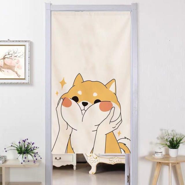 のれん ロング 暖簾 85×150 かわいい 布暖簾 目隠し 犬柄の通販は