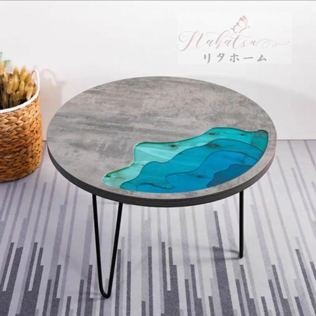 レジンテーブル 机 リバーテーブル 川の流れ ウッドリバー テーブル 樹脂 くるみの木 一点物 コーヒーテーブル.