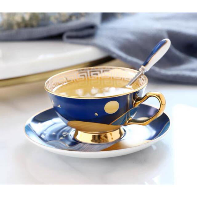 ティー・コーヒーカップセット カップ＆ソーサー2客セット ．陶磁器ティーセット