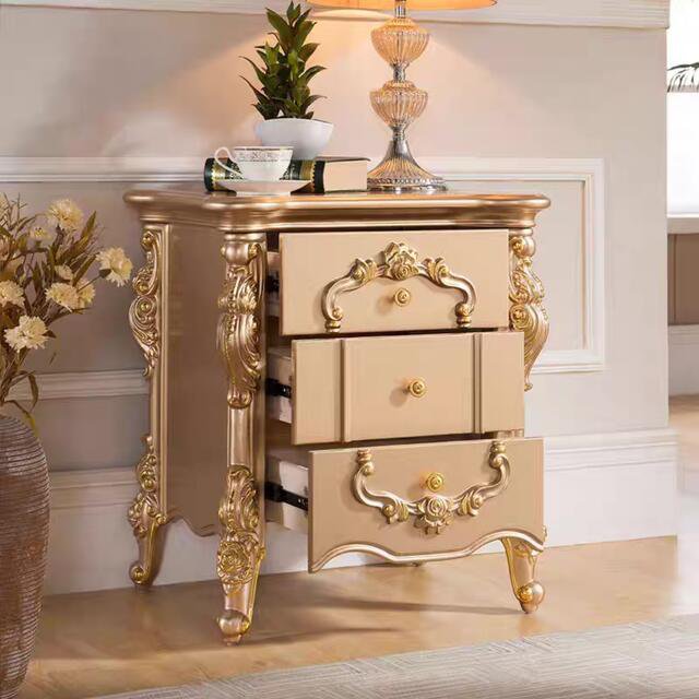 高級サイドテーブル ロココ調 ヨーロッパスタイル お姫様家具 収納