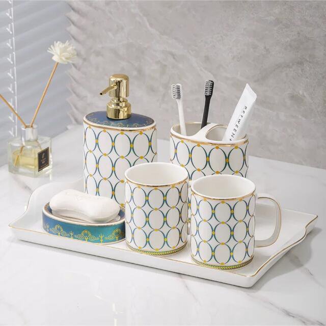 バス用品 高級サニタリー6点セット．ディスペンサー 歯ブラシスタンド 洗面用品 25,394円