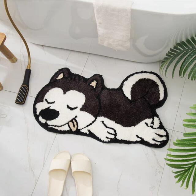 ラグマット リビングマット 玄関マット お風呂マット 犬柄雑貨 ハスキー