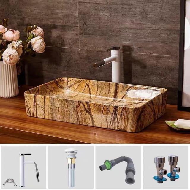 陶器洗面ボウルセット 洗面ボール 手洗い鉢 手洗器 洗面器 蛇口．排水