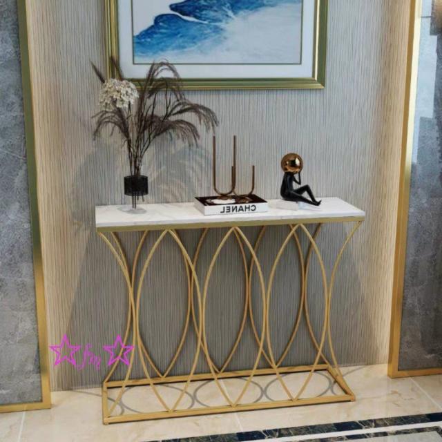 高級人造大理石サイドテーブル コンソールテーブル ．玄関テーブル