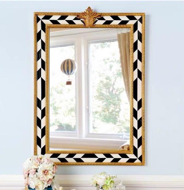 壁掛け鏡 壁掛け ．壁掛けミラー ウォールミラー 75x110cm 高級豪華鏡 アンティーク調