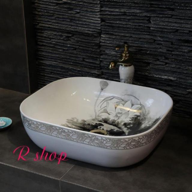 高級洗面ボウルセット ．洗面ボール 陶器手水鉢 手洗器 手洗い鉢 洗面