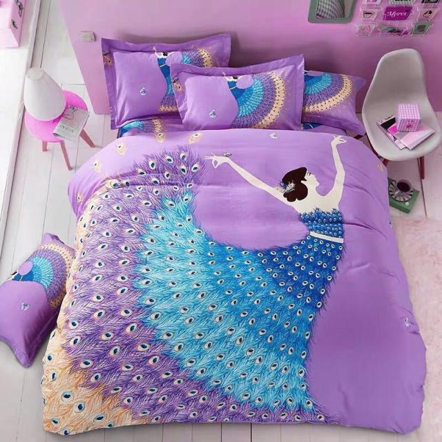 ベッド用品4点セット ベッドシーツ マットレスカバー 掛け布団カバー 枕カバー ワイドダブルサイズ