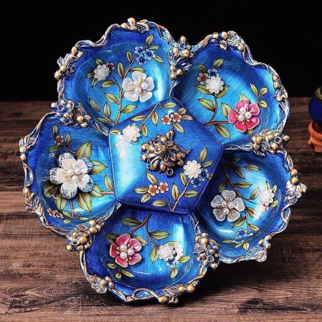 高級果物皿 盛り皿 お菓子皿、フルーツプレート、花柄豪華〜果物カゴ