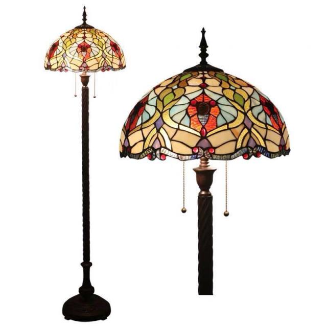 ステンドグラスフロアライト ．間接照明 フロアスタンド 照明器具豪華