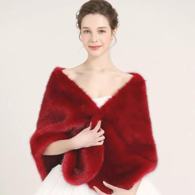 フェイクファー ストール レディース 大判ショール ．高級ケープ ．豪華フェイクファー肩掛け