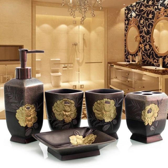 バスルームセット 5点セット ソープディスペンサー 歯ブラシスタンド 石鹸置き コップ バス用品 洗面用具の通販は 19,800円