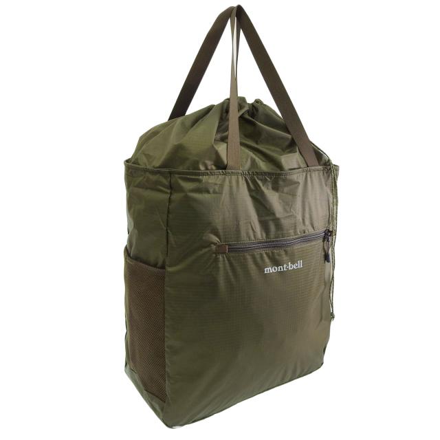 モンベル バッグ メンズ レディース トートバッグ ナイロン ダークグリーン ポケッタブル ライトトート M 1123973KHGN mont-bell A4対応