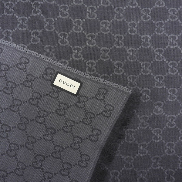 グッチ マフラー レディース アウトレット ストール スカーフ ウール シルク ブラック GGWEBLONG 2823903G7041062 GUCCI