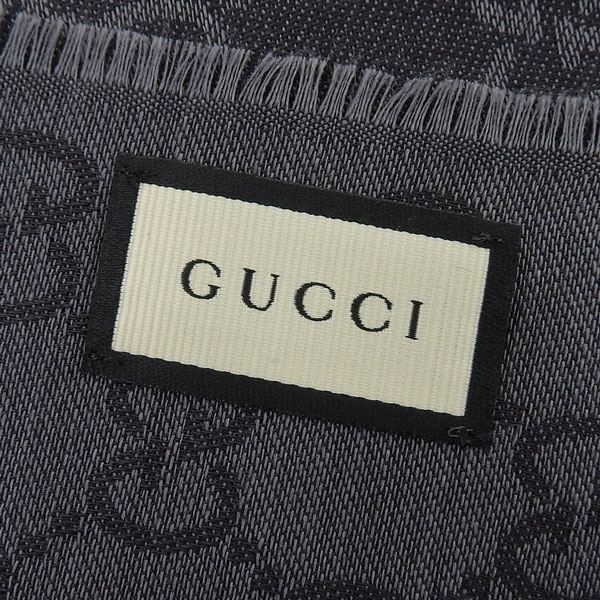 グッチ マフラー レディース アウトレット ストール スカーフ ウール シルク ブラック GGWEBLONG 2823903G7041062 GUCCI