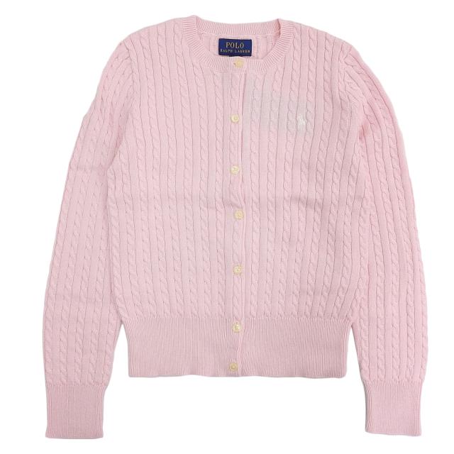 ポロラルフローレン ケーブルニットカーディガン レディース ガールズ M コットン ピンク CORE REPLEN 313543047010MPK POLO RALPH LAUREN