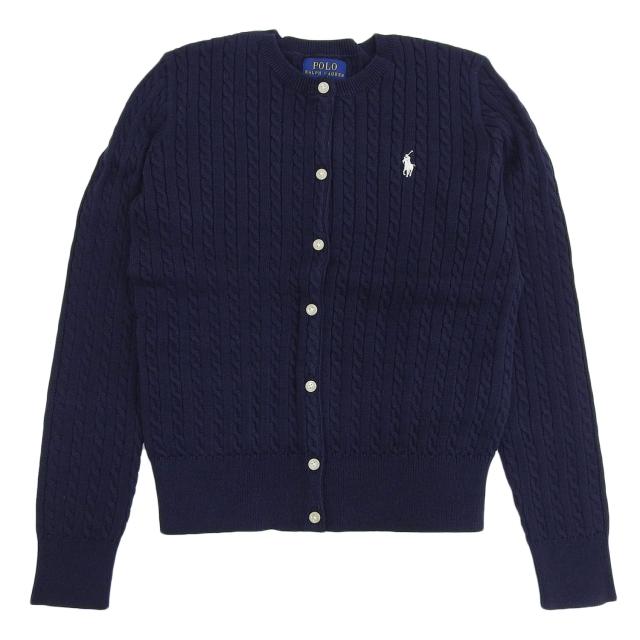 ポロラルフローレン ケーブルニットカーディガン レディース ガールズ M コットン ネイビー CORE REPLEN 313543047011MNV POLO RALPH LAUREN
