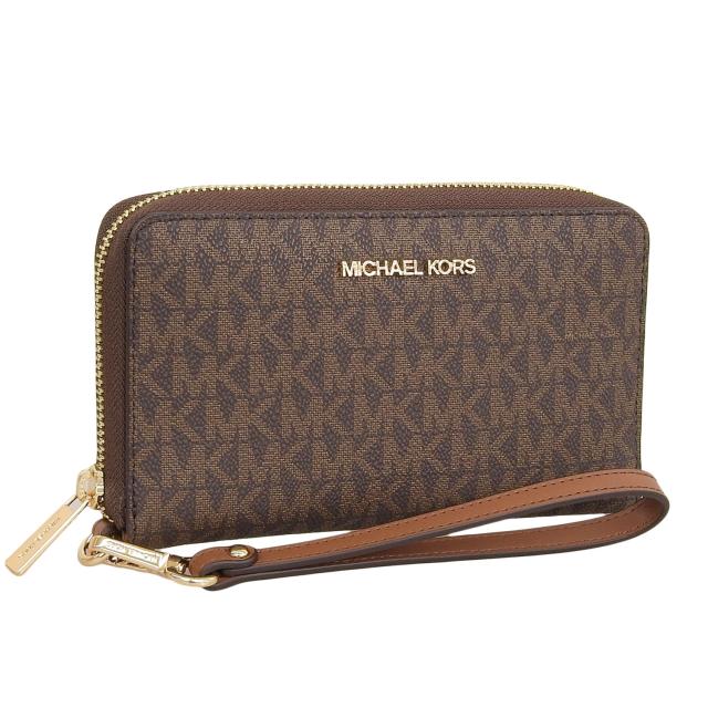 マイケルコース 財布 レディース 長財布 アウトレット ブラウン ジェットセットトラベル JET SET TRAVEL LG FLAT MF PHN CASE 35F8GTVW9B-BROWN MICHAEL KORS