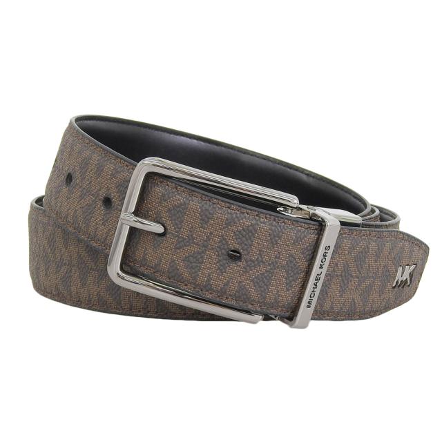 マイケルコース ベルト メンズ リバーシブル アウトレット NS コーティングキャンバス レザー ブラウン シグネチャー 34MM CTFR DRESS BELT 36F1LBLY9B-BRNBLK MICHAEL KORS