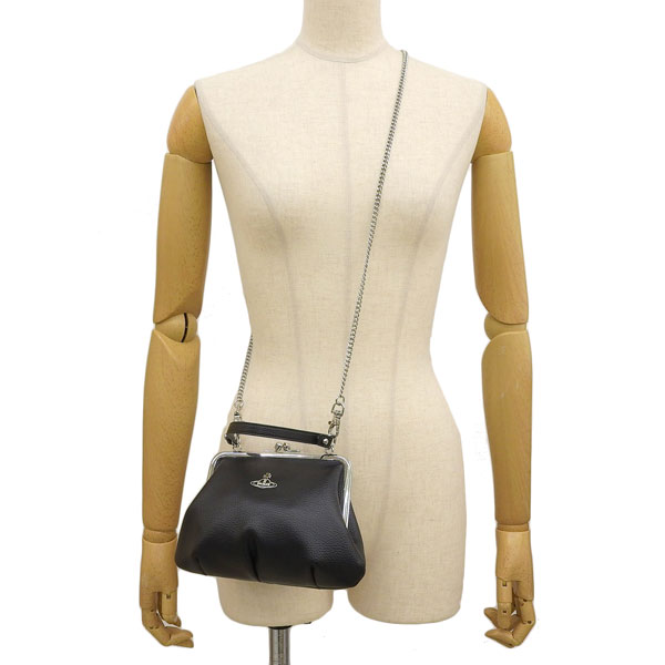 ヴィヴィアンウエストウッド バッグ レディース ショルダーバッグ ブラック GRANNY FRAME PURSE 4B010006WS000DN403 VIVIENNE WESTWOOD_5