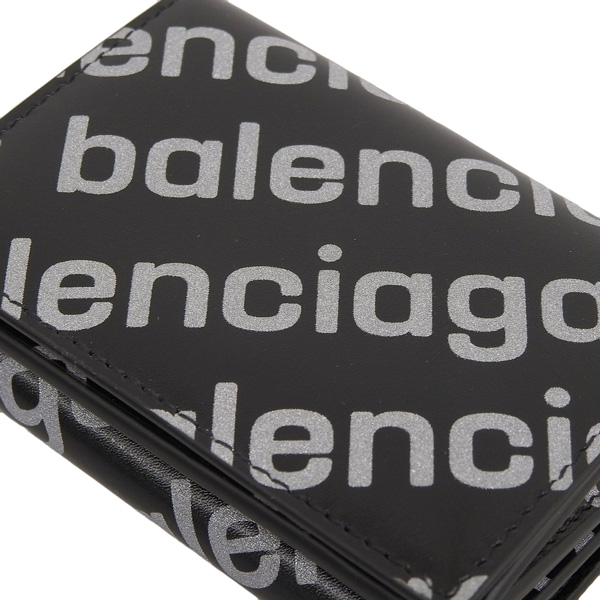 バレンシアガ 財布 レディース 三つ折り財布 アウトレット レザー ブラックマルチ 59431723V731090 BALENCIAGA_5