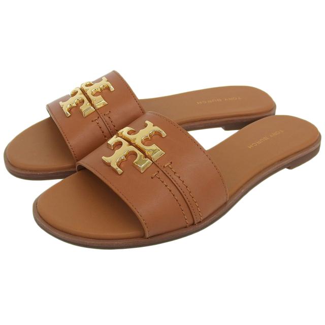 トリーバーチ 靴 レディース サンダル アウトレット 6〜8 レザー ブラウン EVERLY SLIDE 60245-2106 TORY BURCH