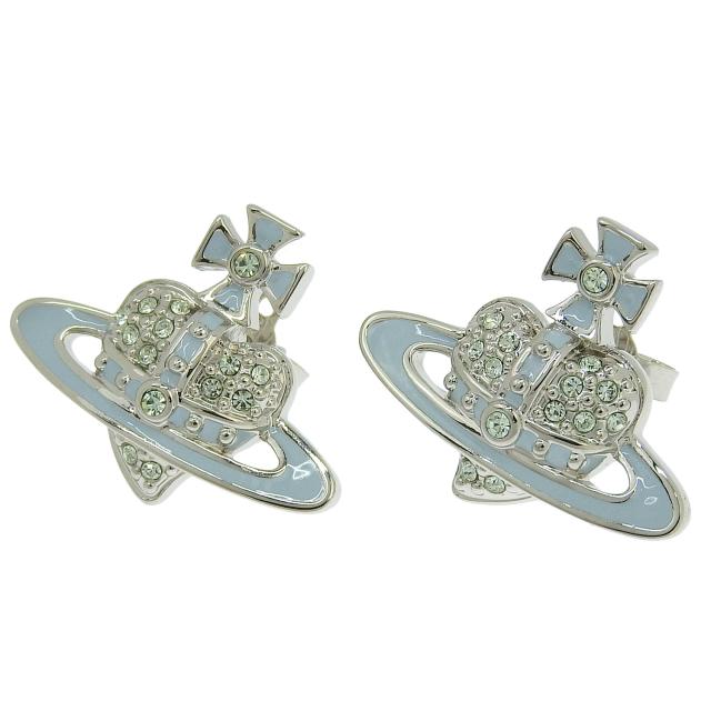 ヴィヴィアンウエストウッド アクセサリー レディース ピアス イヤリング アウトレット プラチナム×ブルー REVERSE HEART STUD EARRINGS 6201032602P594 VIVIENNE WESTWOODの通販は 15,696円