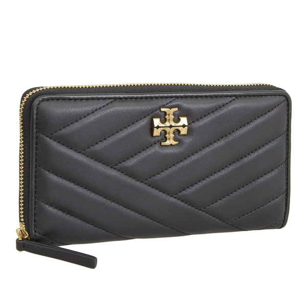 トリーバーチ 財布 レディース 長財布 レザー ブラック KIRA CHEVRON ZIP CONTINENTAL WALLET 90348-001 TORY BURCH