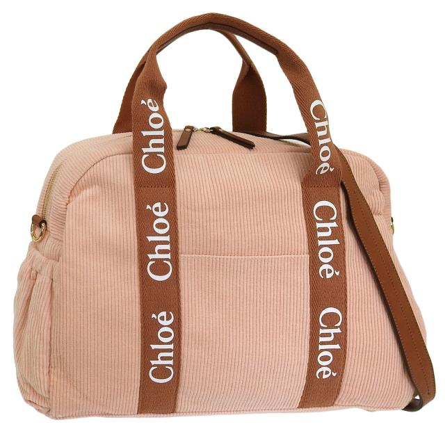 クロエ バッグ レディース トートバッグ ショルダーバッグ マザーズバッグ ペアレントバッグ コットン ピンク SAC A LANGER C20347-454 Chloe KIDS クロエキッズ 大人もOK A4対応