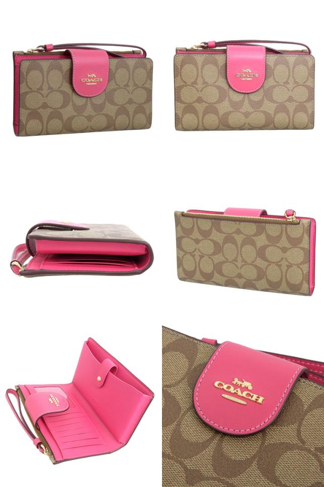 コーチ 財布 レディース 長財布 アウトレット  SIGNATURE COLORBLOCK TECK WALLET C2874SVV7Q COACH　 母の日　土日祝も毎日発送します コーチ 財布 レディース 長財布 アウトレット SIGNATURE COLORBLOCK