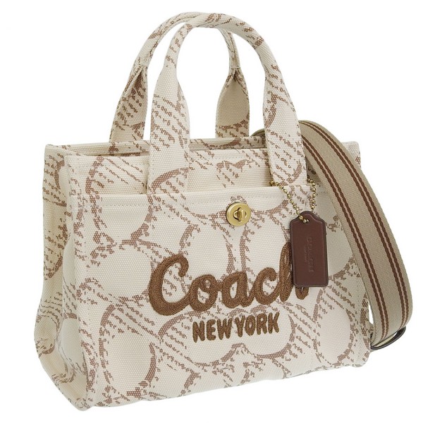 コーチ バッグ レディース トートバッグ ショルダーバッグ 2WAY アウトレット キャンバス ベージュマルチ カーゴトートバッグ26 シグネチャー キャンバス SIG C CANVAS CARGO 26 CAM61B4NP COACH