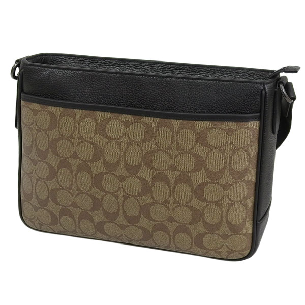 コーチ バッグ メンズ ショルダーバッグ アウトレット カーキ×ブラック
