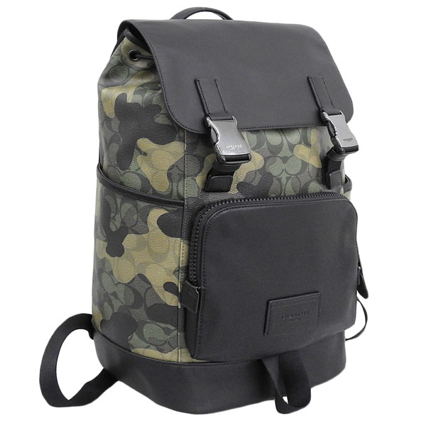 コーチ バッグ メンズ リュックサック アウトレット ブラック×カモフラージュTRACK BP SIG CAMO CL943QBGRU COACH A4対応の通販は 49,770円