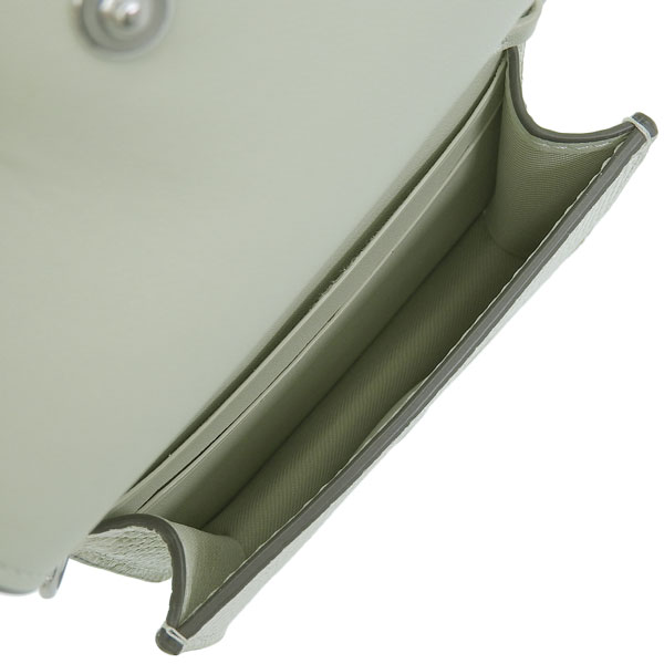 コーチ カードケース レディース アウトレット レザー グリーン ミニ ウォレット チェーン リザード型押しレザー CR372SVA5 COACH 母の日　土日祝も毎日発送します コーチ カードケース レディース アウトレット レザー グリーン ミニ