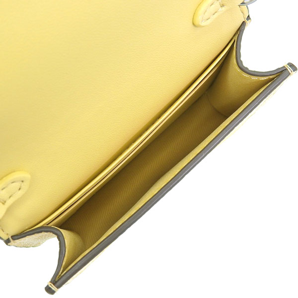 コーチ カードケース レディース アウトレット レザー イエロー ミニ ウォレット チェーン リザード型押しレザー MN WLT CHN LZRD LTHR CR372SVMN0 COACH 母の日　土日祝も毎日発送します コーチ カードケース レディース アウトレット レザー イエロー ミニ