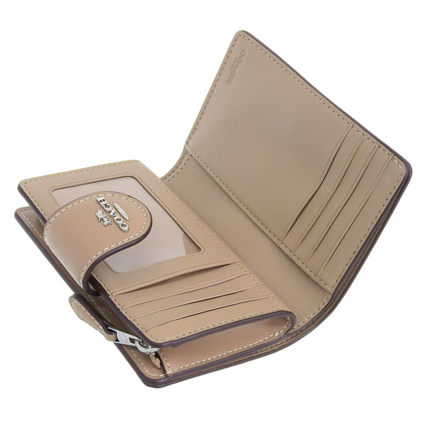 コーチ 財布 レディース 二つ折り財布 アウトレット ライトカーキ