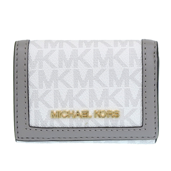 マイケルコース 財布 レディース 三つ折り財布 アウトレット レザー ホワイト×グレー D35F3GTVD0V-OPTWHT MICHAEL KORS 母の日　土日祝も毎日発送します
