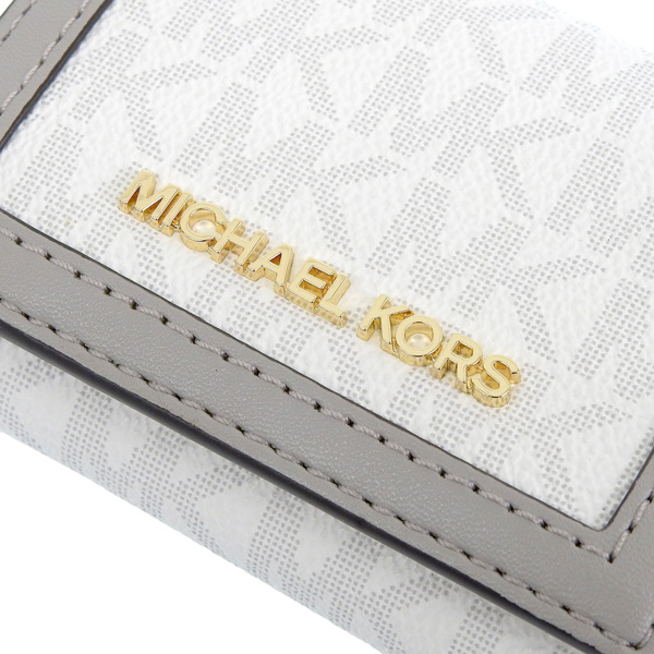 マイケルコース 財布 レディース 三つ折り財布 アウトレット レザー ホワイト×グレー D35F3GTVD0V-OPTWHT MICHAEL KORS 母の日　土日祝も毎日発送します