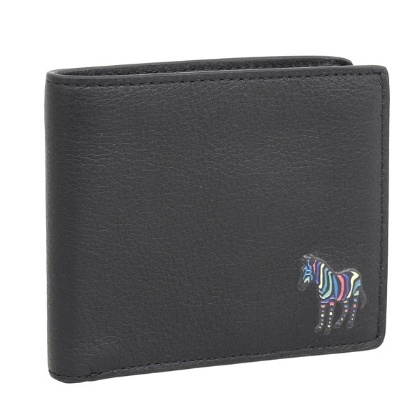 ポールスミス 財布 メンズ 二つ折り財布 ブラック WALLET B COIN M2A6078-KZEBRA-79 PAUL SMITH　一粒万倍日 母の日　土日祝も毎日発送します