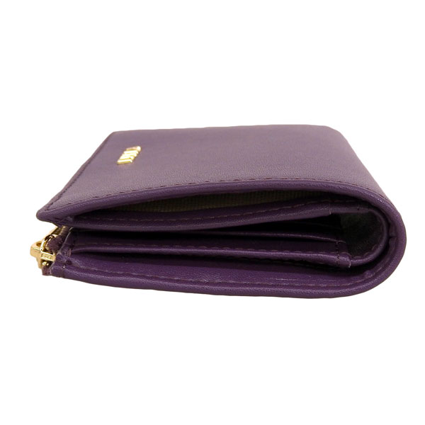 フルラ 財布 レディース 二つ折り財布 アウトレット レザー パープル