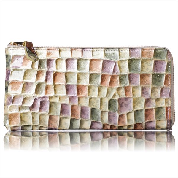 長財布 レディース ステンドグラス 大容量 L字ファスナー 薄型 可愛い