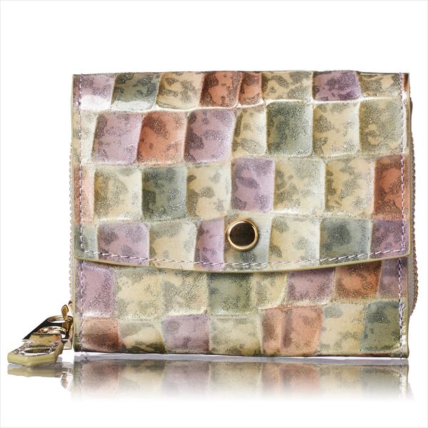 財布 ミニ財布 レディース 三つ折り財布 ステンドグラス 三つ折り