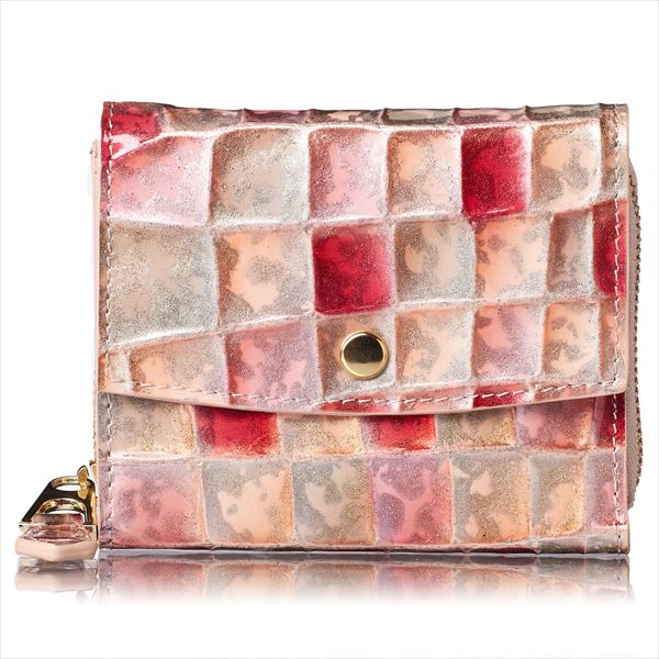 財布 ミニ財布 レディース 三つ折り財布 ステンドグラス 三つ折り